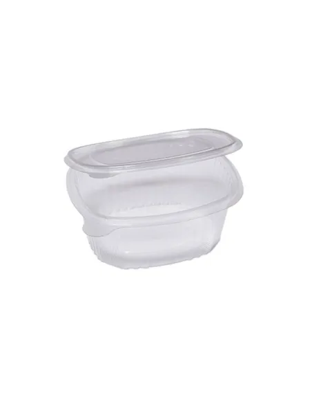 Contenitore ovale PET 750cc coperchio incernierato, vaschetta monouso asporto gastronomia 50 pz | detershoponline.it