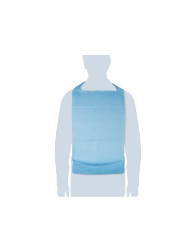 bavagli per anziani monouso con tasca azzurro 100 pz. cleany