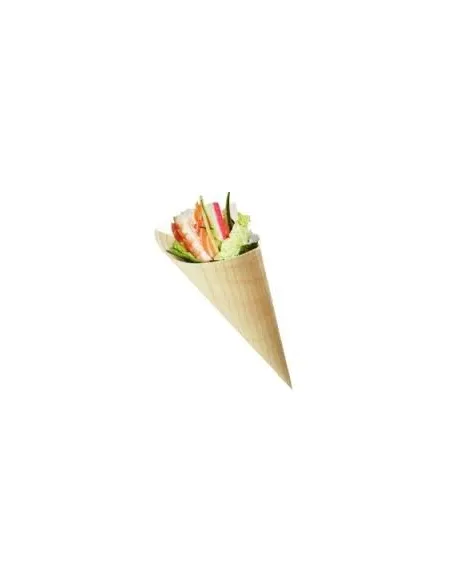Cono in legno bamboo finger food pz.50