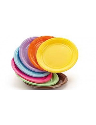 Piattini dessert in plastica colorati per feste buffet party in coordinato 50pz.
