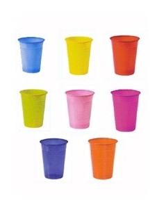 Bicchieri in plastica colorati 200cc. per feste buffet party in coordinato 100pz.