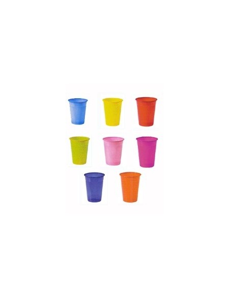 Bicchieri in plastica colorati 200cc. per feste buffet party in coordinato 100pz.