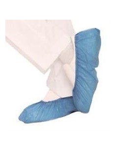 Copriscarpe monouso in cpe con elastico alla caviglia cf. 100pz.