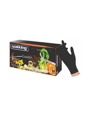 Guanto chef Walking nitrile nero 100pz.