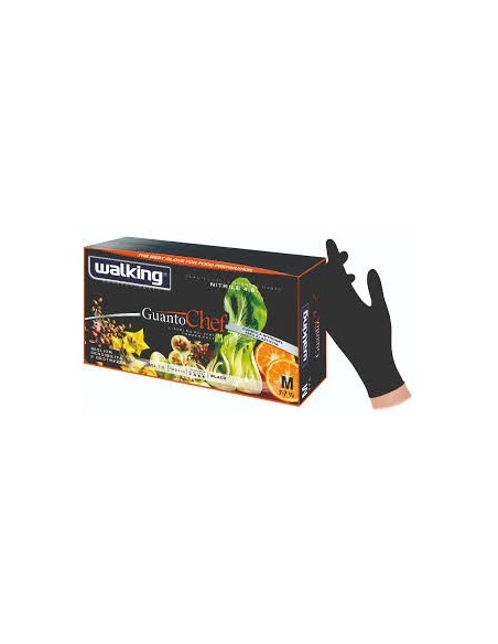 Guanto chef Walking nitrile nero 100pz.