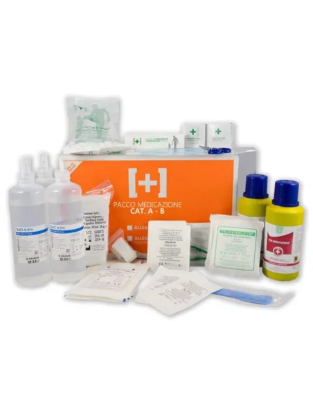 Pacco kit reintegro  cassetta pronto soccorso Cat. A-B all. 1 senza sfigmomanometro Pharma+ su Detershoponline.it